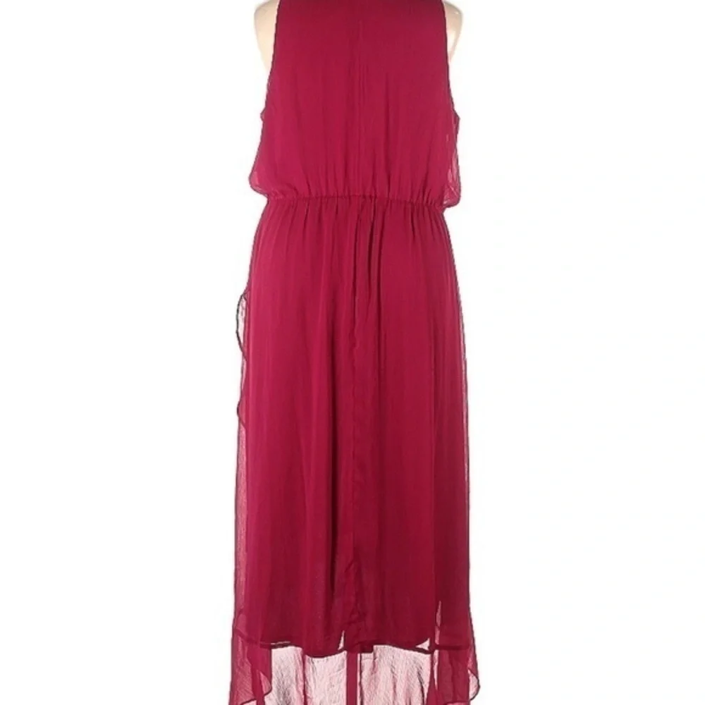 Banana Republic, hot pink Maxi dress Ruffle collar - Picture 2 of 5